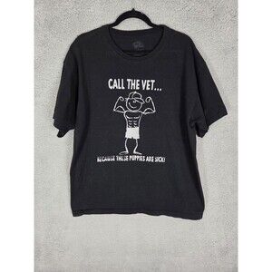 INK Call The Vet Graphic T-Shirt Mens XL Black Funny Gym